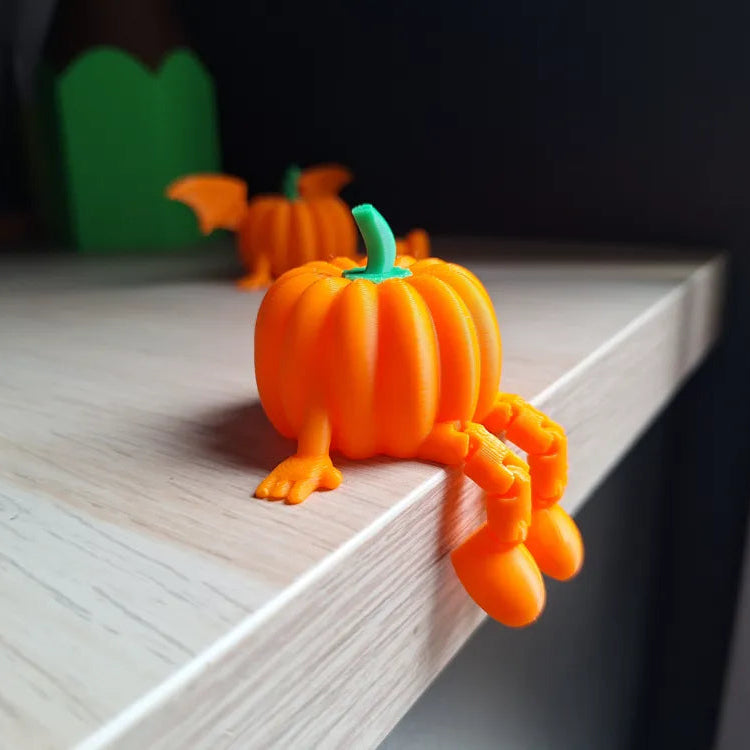 Articulated Pumpkin Fidget | Print-in-Place Halloween Flexi Toy | Fall Desk Decor