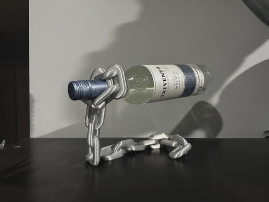 Magic Floating Wine Bottle Holder | Levitating Chain Stand | Optical Illusion Wine Display | Unique Bar Decor