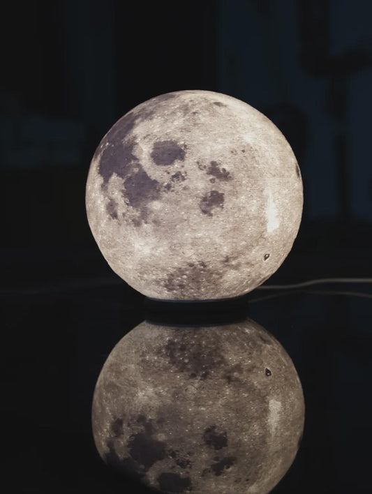 Moon Lamp LED Night Light | Lithophane Moon Sphere | Realistic Lunar Surface Lamp | USB Powered Gift