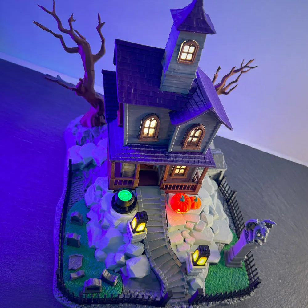 Diorama Maison Hantée d'Halloween – Village Lumineux