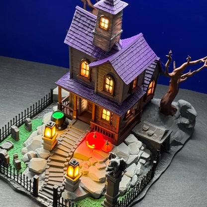 Diorama Maison Hantée d'Halloween – Village Lumineux