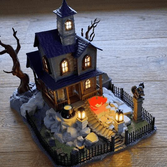 Diorama Maison Hantée d'Halloween – Village Lumineux