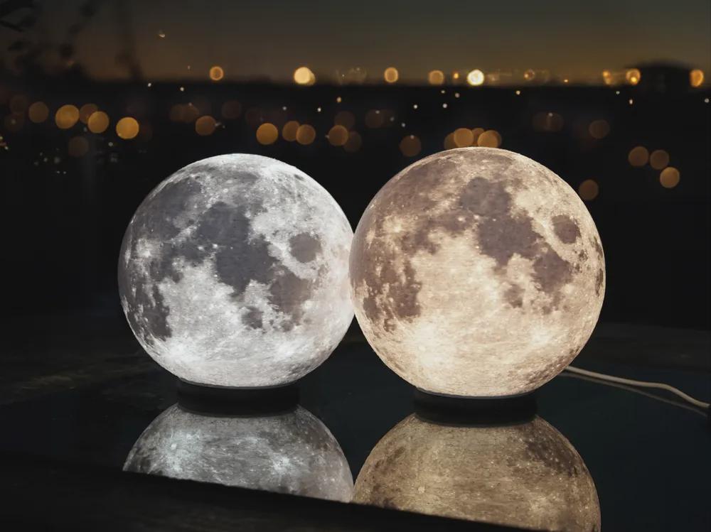 Moon Lamp  LED Night Light | Lithophane Moon Sphere | Realistic Lunar Surface Lamp | USB Powered Gift