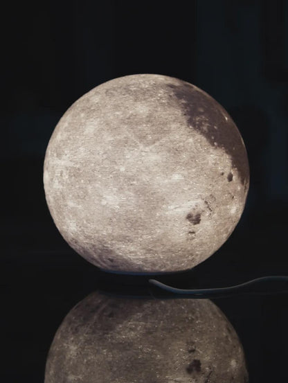 Moon Lamp  LED Night Light | Lithophane Moon Sphere | Realistic Lunar Surface Lamp | USB Powered Gift