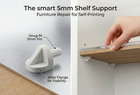 Universal 5mm Shelf Pin Support | Pack of 4 Replacement Cabinet Shelf Pegs | IKEA Compatible