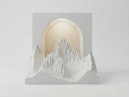 Mountain Lamp 3D Printed Ambient Desk Light, Nature Inspired Night Light, Woodland Home Decor Modern Aesthetic Lamp, Gift for Mountain Lover