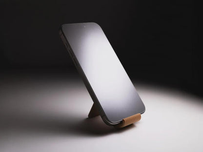 Compact Phone Stand | Mini Travel Smartphone Stand | Minimalist Ribbed Desk Stand | Portable Tablet Holder Gift