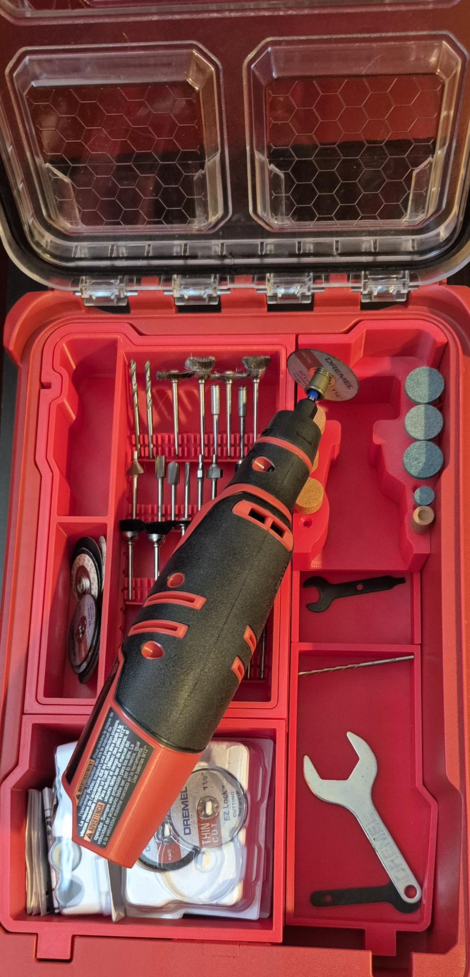 Milwaukee M12 Rotary Tool Kit without Dremel Accessories - Grinder Set, Custom Tool Organizer Case - Optional Milwaukee Packout Integration