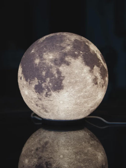 Moon Lamp  LED Night Light | Lithophane Moon Sphere | Realistic Lunar Surface Lamp | USB Powered Gift