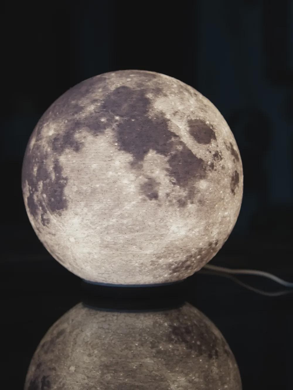Moon Lamp  LED Night Light | Lithophane Moon Sphere | Realistic Lunar Surface Lamp | USB Powered Gift