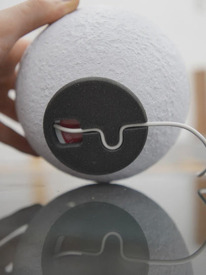 Moon Lamp  LED Night Light | Lithophane Moon Sphere | Realistic Lunar Surface Lamp | USB Powered Gift