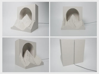 Mountain Lamp 3D Printed Ambient Desk Light, Nature Inspired Night Light, Woodland Home Decor Modern Aesthetic Lamp, Gift for Mountain Lover
