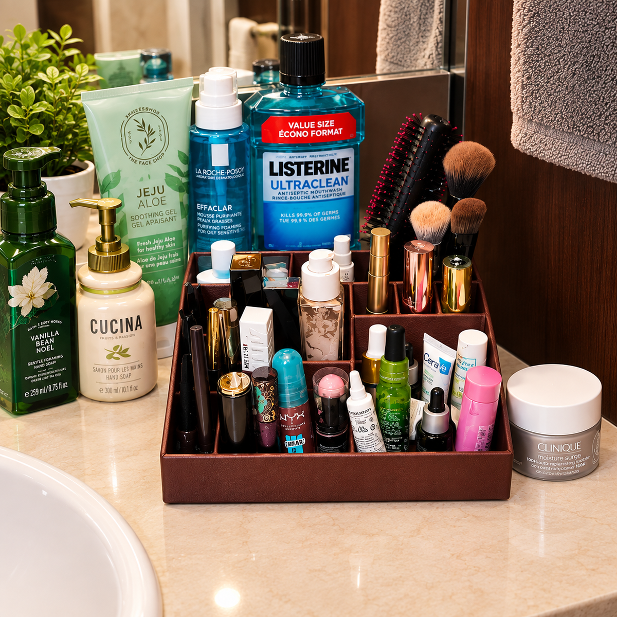 Organisateur Cosmétique Effet Bois