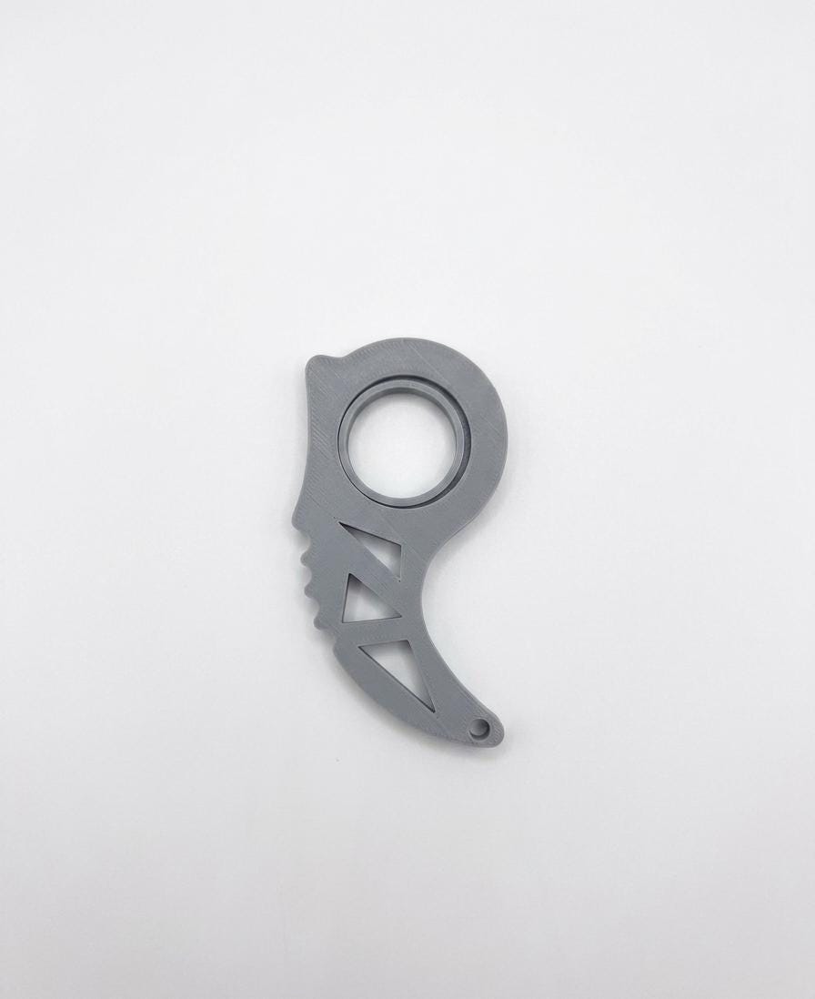 Karambit Fidget Spinner Keychain |  Stress Relief Toy | No Bearings Needed | Blunt Plastic Novelty Gift