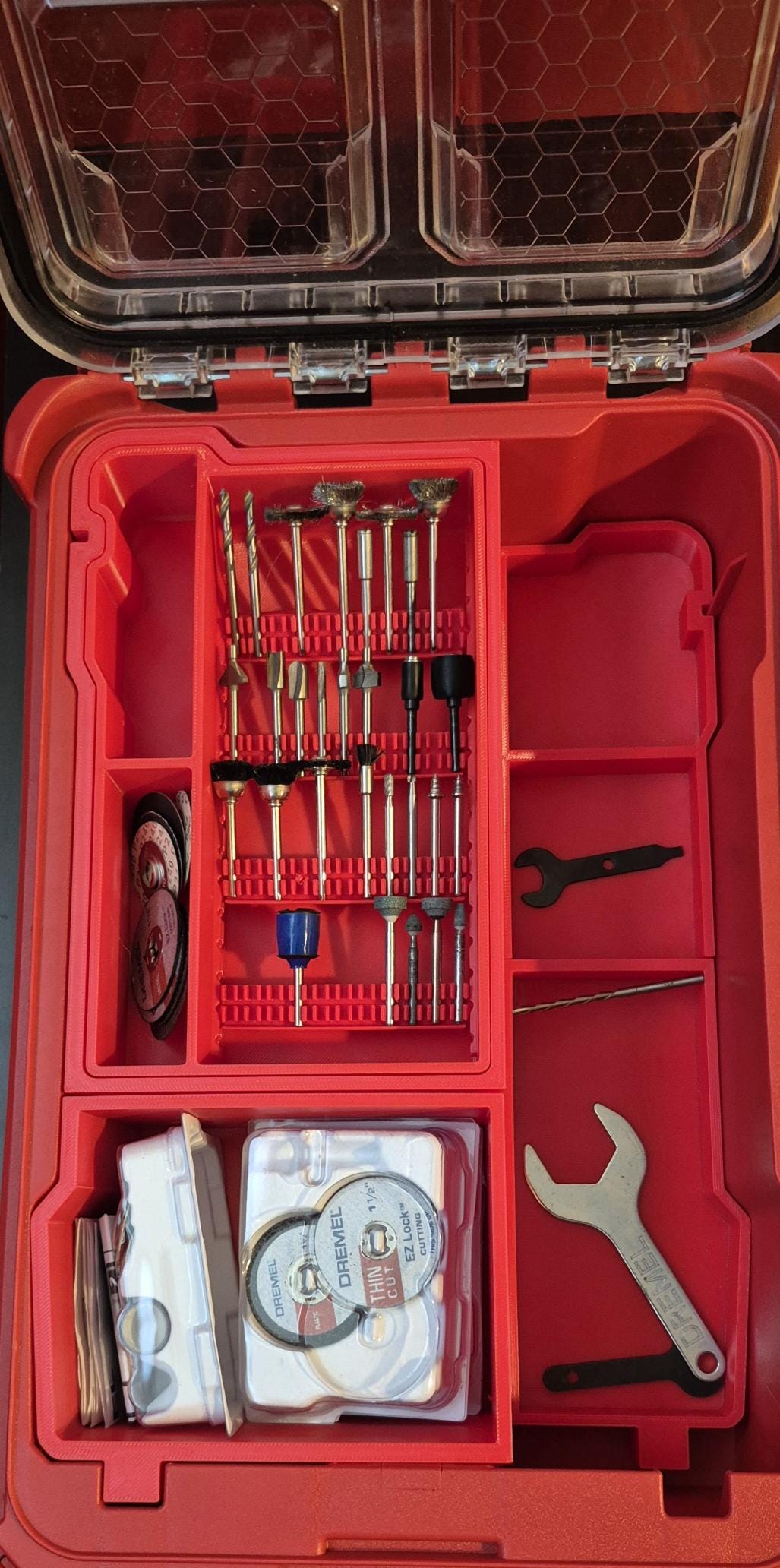 Milwaukee M12 Rotary Tool Kit without Dremel Accessories - Grinder Set, Custom Tool Organizer Case - Optional Milwaukee Packout Integration